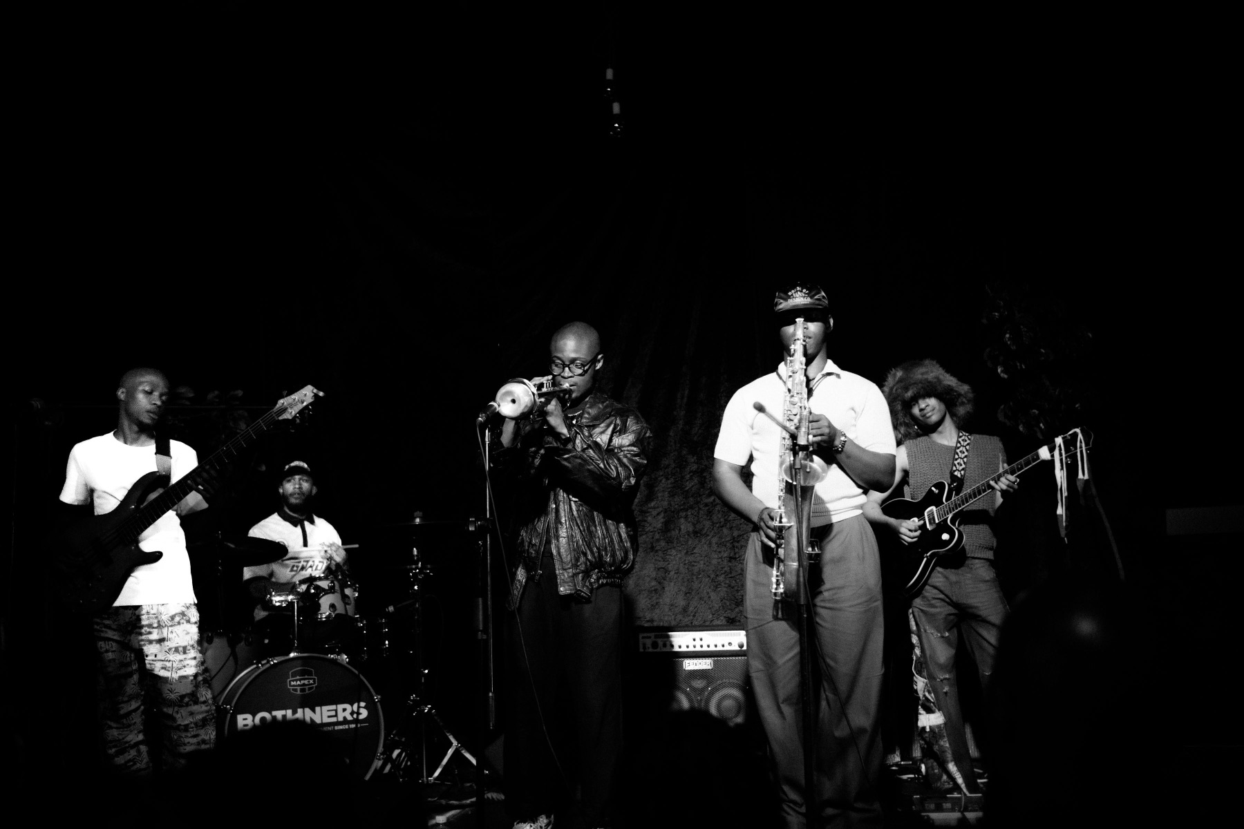 Felabration Cape Town — band performing on stage in black and white